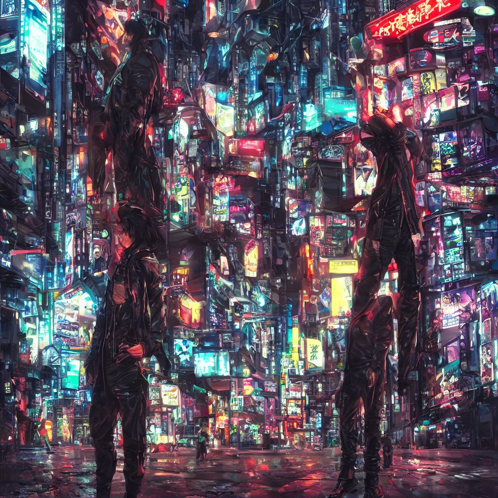 Add neon graffiti to the background