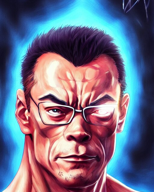 anime portrait of Jean Claude van Damme as an anime man by Stanley Artgerm Lau, WLOP, Rossdraws, James Jean, Andrei Riabovitchev, Marc Simonetti, and Sakimichan, trending on artstation