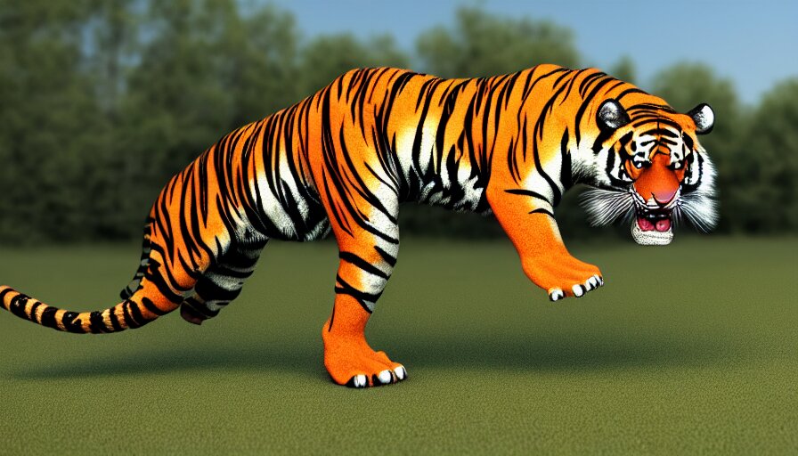 Lamb tiger hybrid, realistic cgi render. Change the tiger to a lamb