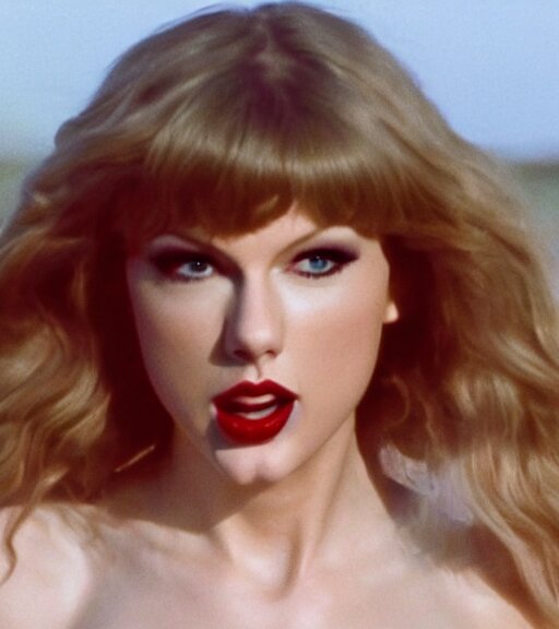 A 3D Animated Movie still of Taylor Swift as Elvira in 'Scarface 2: 94 9. Turn Taylor Swift into a 3D cartoon character