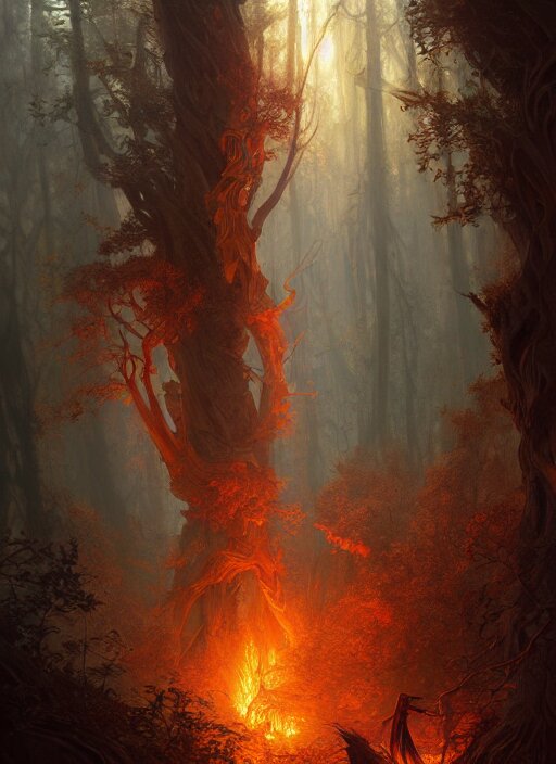 make the forest flames a bright orange