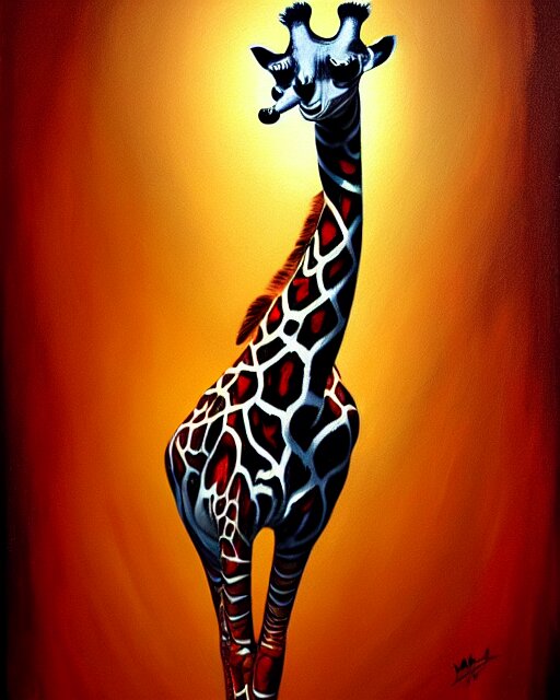 a painting of a beautiful 🦒, an ultrafine detailed painting, by mark brooks, centered full body, featured on deviantart, fantasy art, detailed painting, deviantart, anime 