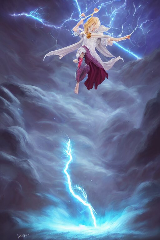 legendary fairy prince casting a lightning spell, turned into a brilliant white light, with blue energy, by using lightning energy and blue light, for a stunning and realistic effect, by some of the world's finest artists, on ArtStation. turn the prince into a white light