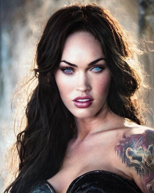 2 8 mm closeup portrait of very beautiful seductive megan fox xena, tiara made from dreams in a fantasy wonderland, glamour pose, long wind swept hair, ethereal, dreamy, backlit, highly detailed, realistic lighting, sharp focus, rule of thirds, artgerm, wlop, arney freytag, rossdraws, frank frazetta, andrei riabovitchev, hd, octane, 4 k,