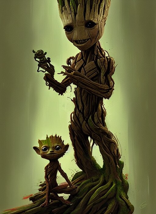 Make him look like a real Groot