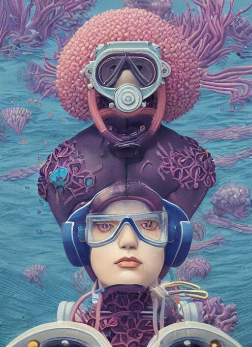 scuba diver :: by Martine Johanna and Simon Stålenhag and Chie Yoshii and Casey Weldon and wlop :: ornate, dynamic, particulate, rich colors, intricate, elegant, highly detailed, centered, artstation, smooth, sharp focus, octane render, 3d