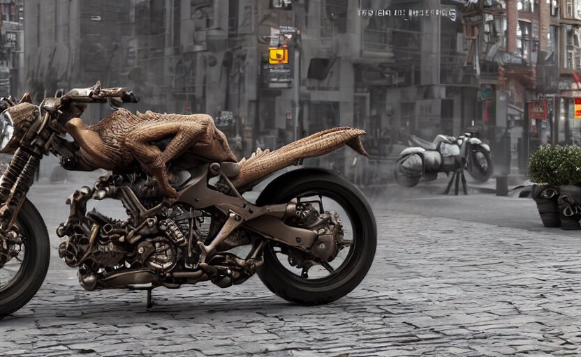 A dragon motorcycle in New York, 3 D render, Octane render, Unreal Engine 5, trending on Artstation, high quality, highly detailed, concept art, product photo, hyperrealistic, 4K, path traced. take out the motorcycles