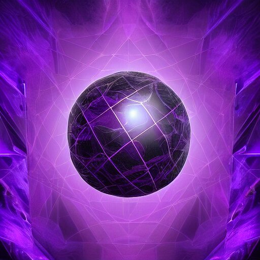 a purple ball emanating purple energy, ability image render, dark background, digital art, game art