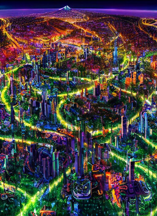 hongkong night view 3d color