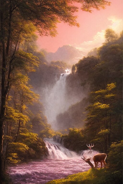 Road with waterfall 