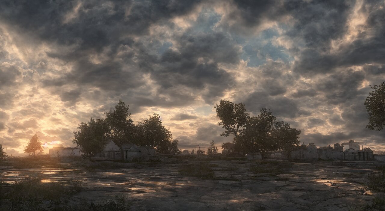 hdr map of evening sky, photorealistic, hyper detailed, hyper realistic, houdini, vfx, unreal engine 5, octane render, arnold render, vray render, 8 k