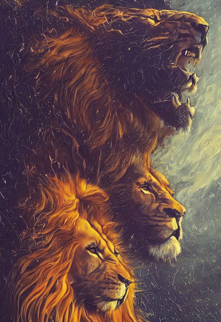 A painting lion 