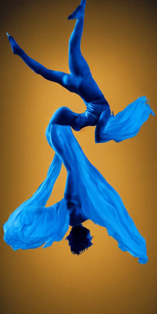 dancing ballerina whirling blue smokke