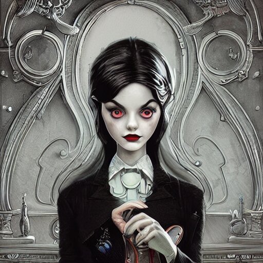 Lofi portrait in mansion, Pixar style by Joe Fenton and Stanley Artgerm and Tom Bagshaw and Tim Burton