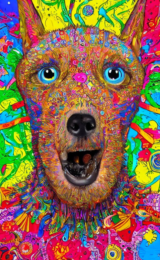 Change dogs eyes colourful 