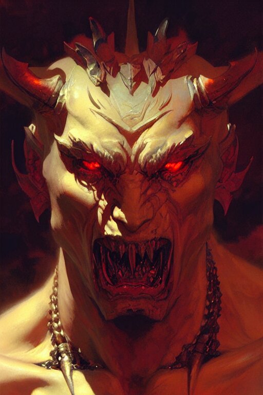 quartz skinned demon portrait dnd, painting by gaston bussiere, craig mullins, greg rutkowski, yoji shinkawa