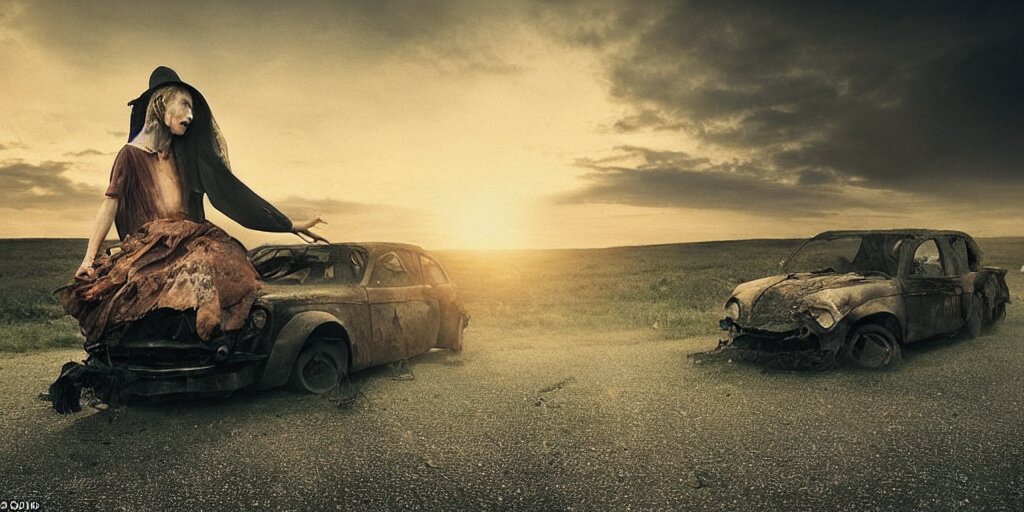 Car sun set