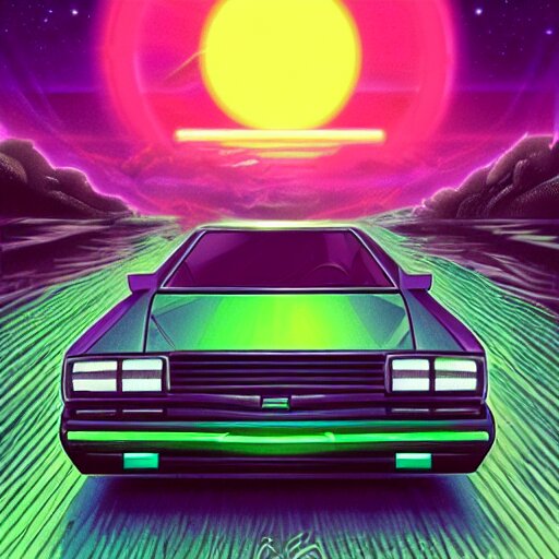 Synth wave car