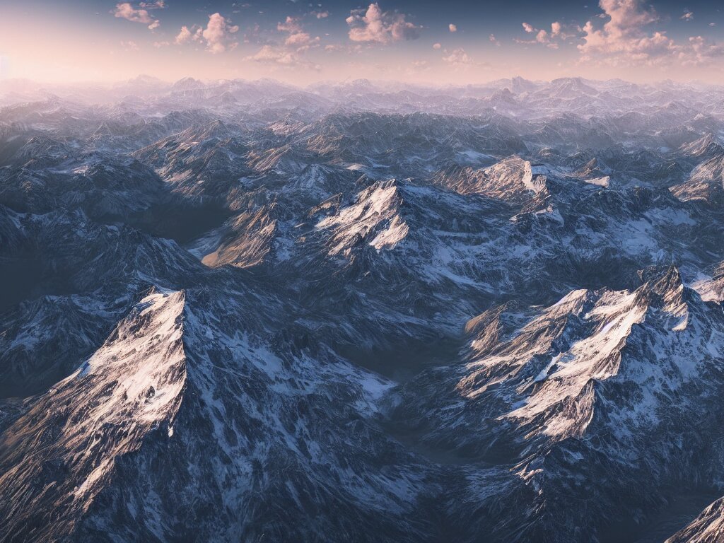 snow field and a big mountain