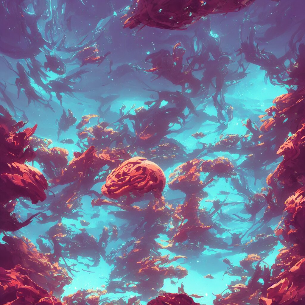 make it look like an underwater scene from a science fiction movie