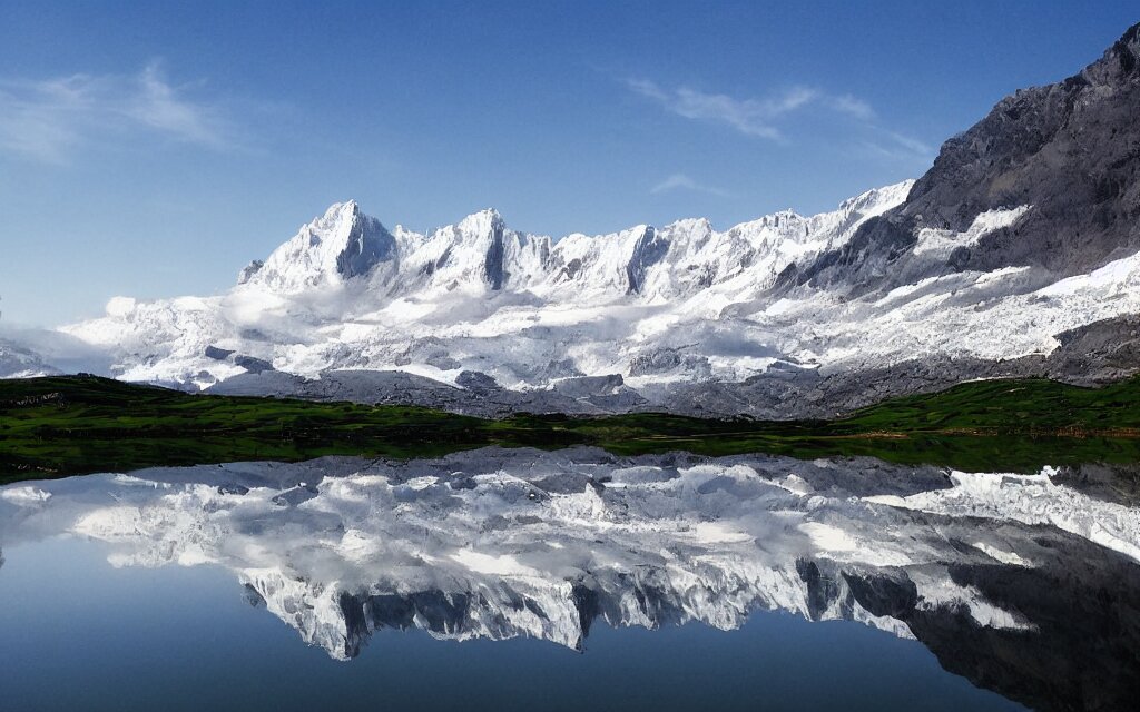 snow field and a big mountain
