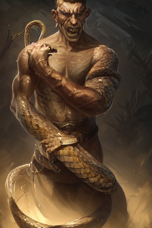 a human with snake arms