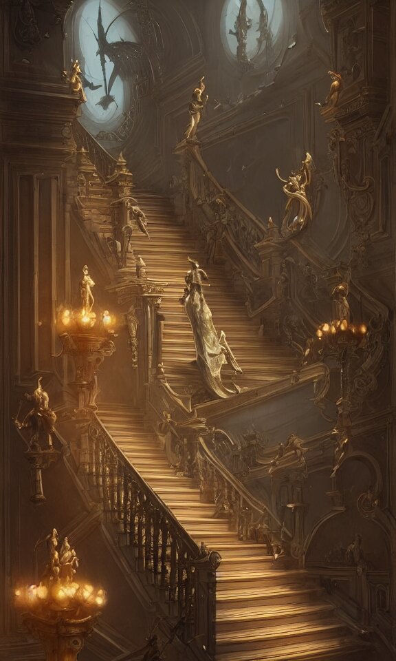 nfinite stairs of books I see, Leading to the void, oh how dreary! The pages flutter in the breeze, As I climb them with utmost ease.