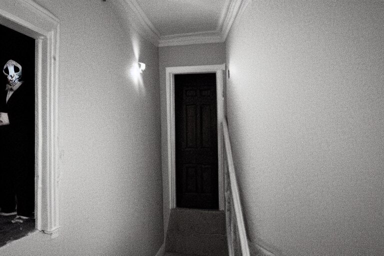 the ghost of a man appears in the doorway.