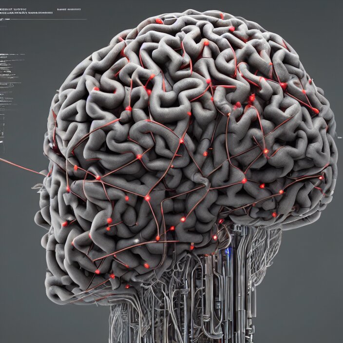 In Search of the Big Ai Brain - Artstation. The ai brain is replaced with a giant Pac-Man video game controller.