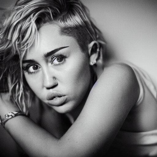 Miley Cyrus in a dark room, movie still, photography, DSLR 35mm, low light photography, sadness