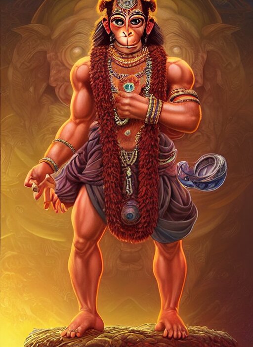 Change hanuman god's hair color to electric blue