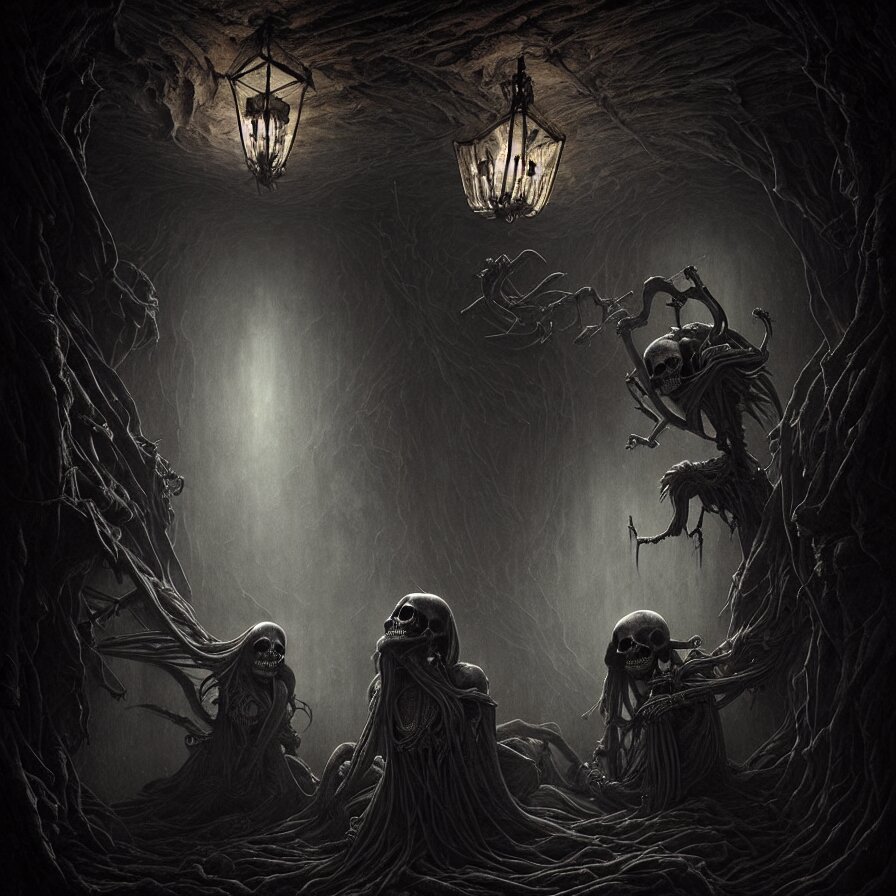 epic professional digital art of 💀👽, atmospheric lighting, painted, intricate, detailed, foreboding, leesha hannigan, wayne haag, reyna rochin, ignacio fernandez rios, mark ryden, iris van herpen, best on artstation, cgsociety, wlop, pixiv, stunning, gorgeous, much wow, cinematic, masterpiece 