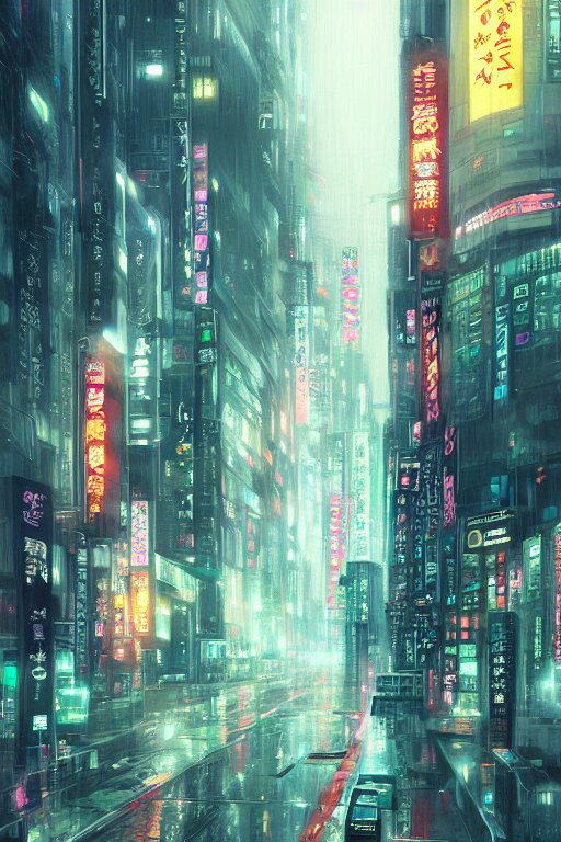 neo - tokyo in the rain, by wlop, concept art, poster, high details 