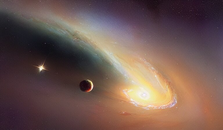 universo con planetas y galaxias