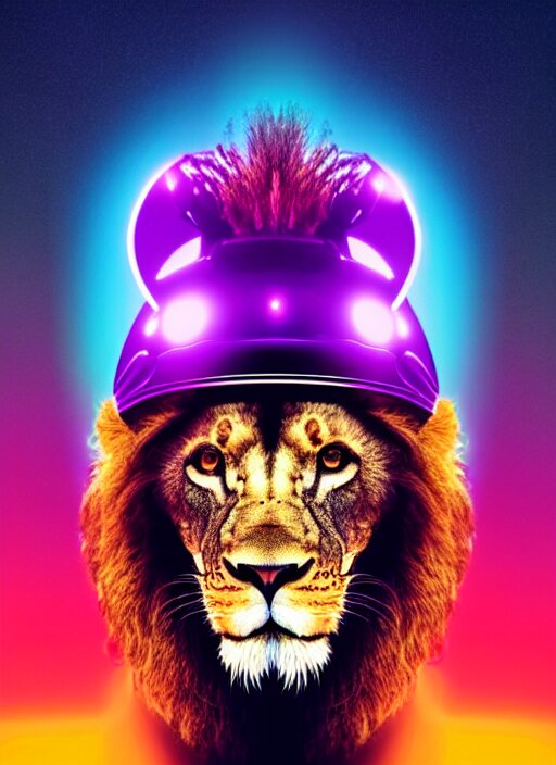 Open road in lion with neon 