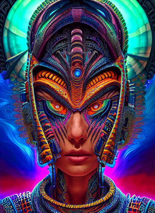 hyper detailed ultra sharp 3 d render like a oil painting aztec serpent warrior princess, fractal plane, deep voyage, parallel existence, earthwave, colorful, neon, ornate, intricate, digital painting, concept art, smooth, sharp focus, illustration, art by artgerm and greg rutkowski and h. r. giger, 8 k 