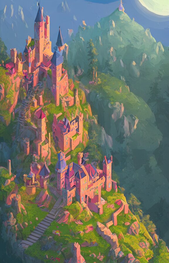 magical castle school on a hill, sharp focus, highly detailed, james gilleard, bright colors, close up, print, game art 