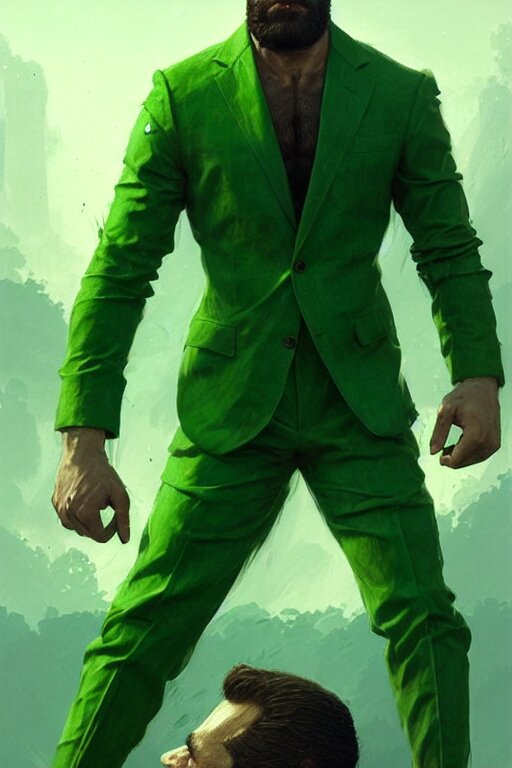 gigachad luigi fighting like jason statham in a green suit with a beard, fantasy character portrait, ultra realistic, full body concept art, intricate details, highly detailed by greg rutkowski, ilya kuvshinov, gaston bussiere, craig mullins, simon bisley