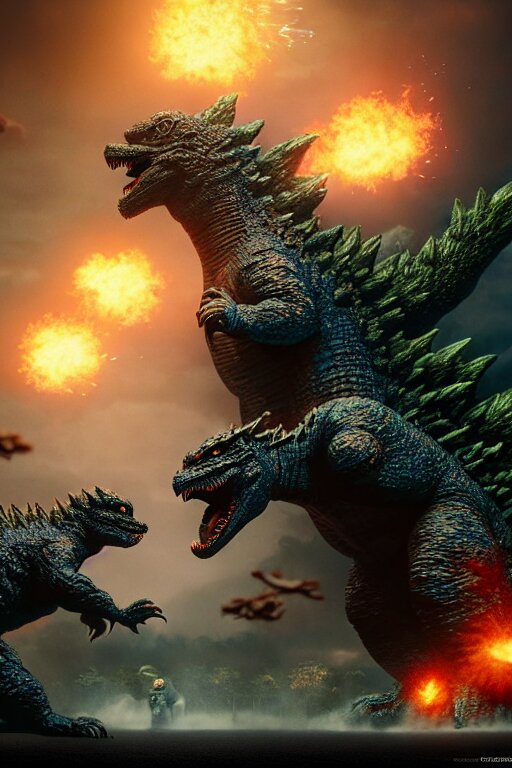 dragon versus Godzilla