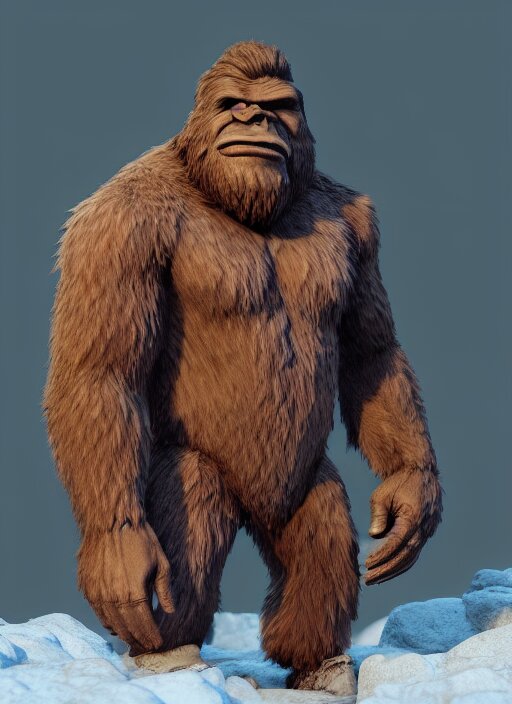 Bigfoot playing harph, music, instrument, rpg style, dnd style, ultra detailed, trending on artstation, concept art, octane render, unreal engine