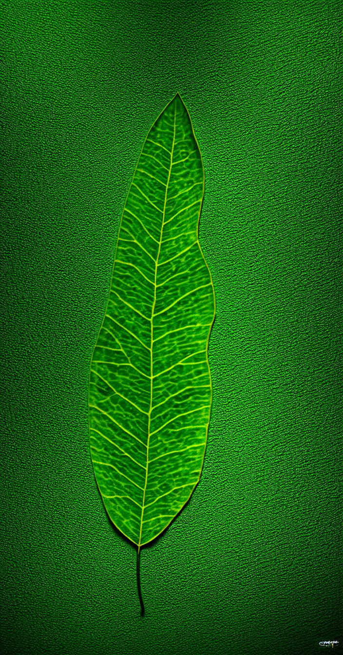 make the leaf a glowing neon sign