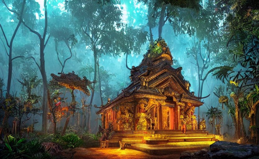 Blessing a temple for god
