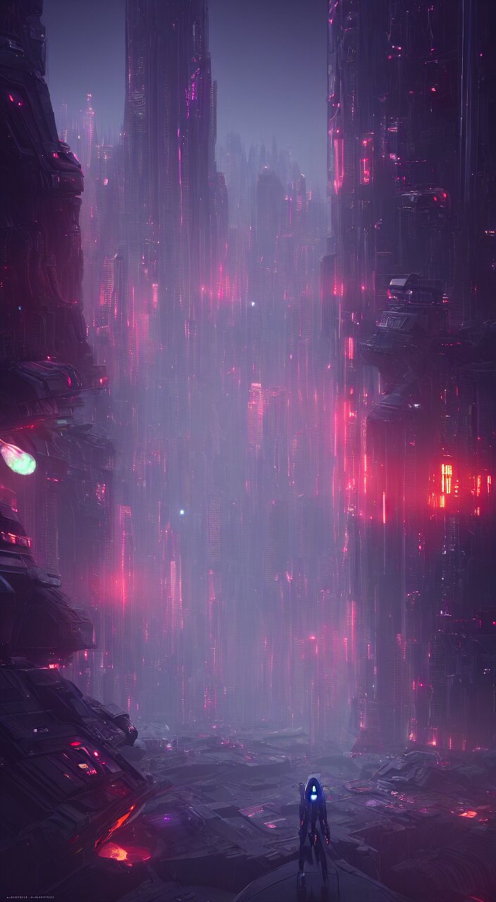 tempted by the call of the void, futuristic cityscape, unreal 5 render, studio ghibli, digital art, octane render, beautiful composition, trending on artstation, award winning photograph, masterpiece