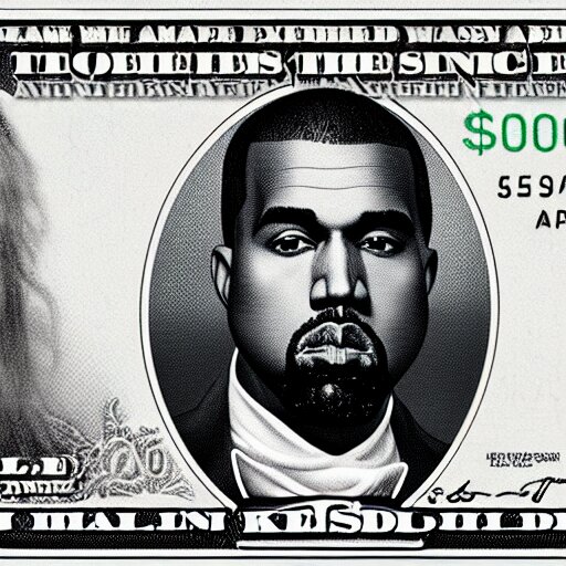 kanye west on the american one dollar bill