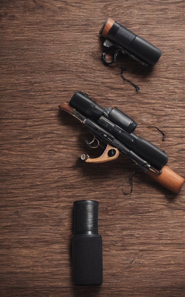a microphone and pink pistol - Canon. make the microphone pink and the pistol green