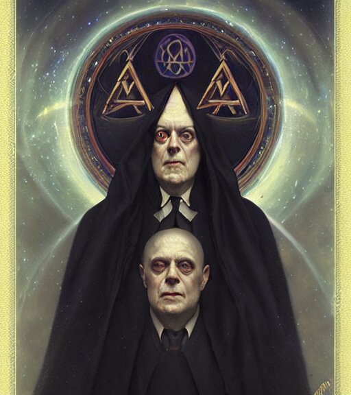 A Magical Portrait of Aleister Crowley and the Great Mage of Thelema, art by Tom Bagshaw and Manuel Sanjulian and Franz Xaver Kosler