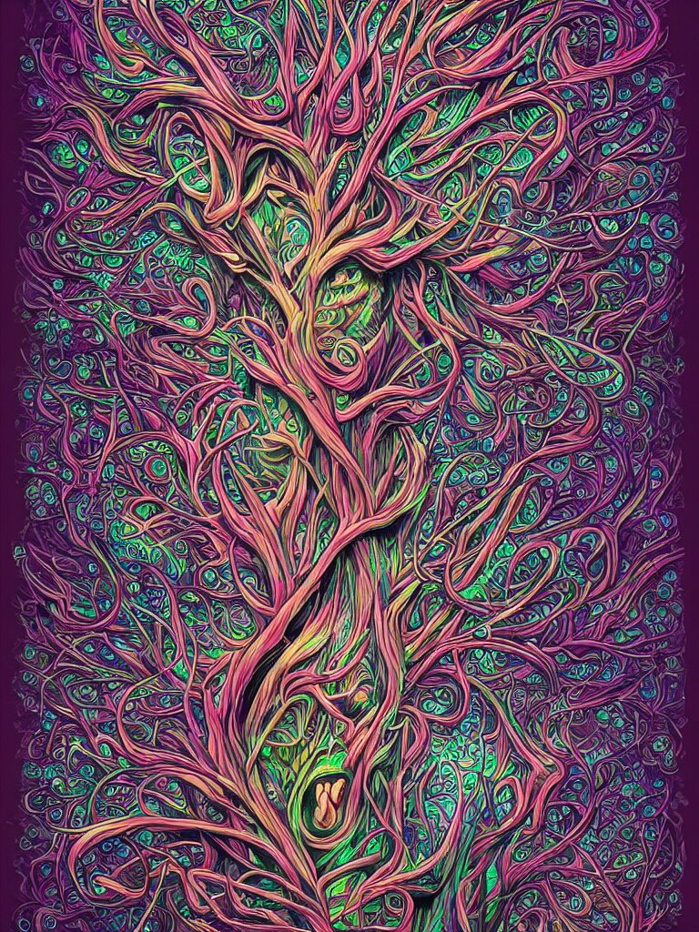 android jones alex grey alex grey mark cooper artgerm artstation award winning photorealistic detailed hypervivid intense fantasy concept art, hypervivid intense mcbess, a tree by dan mumford