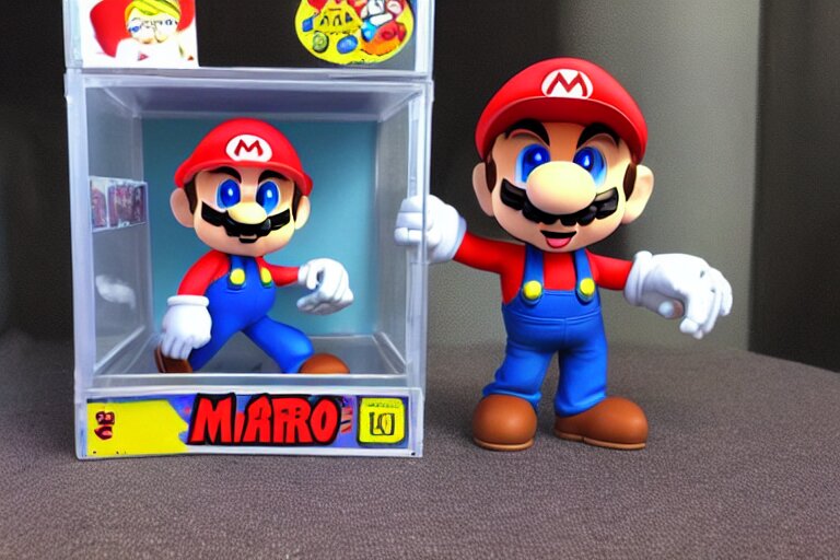 super mario in style of a superman funko pop. Change "funko pop" to "superman."