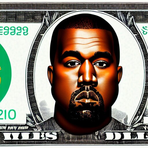 kanye west on the american one dollar bill