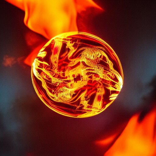 Change the soap bubble to a red fiery dragon